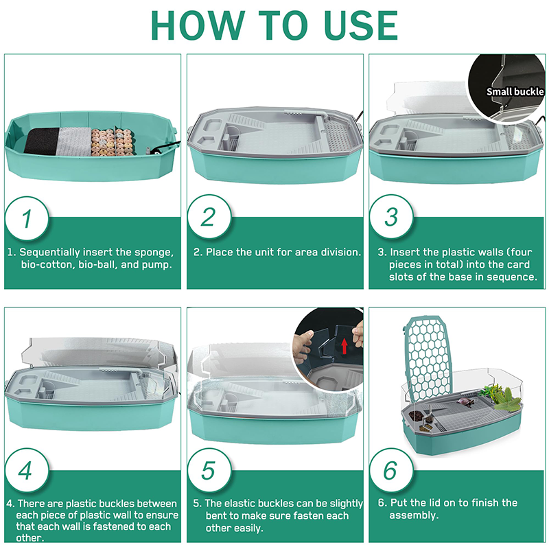 Reptile Turtle Vivarium Box with Basking Platform Tortoises Aquarium Tank Transparent Turtles Anti-Escape Cage Home Aquariums