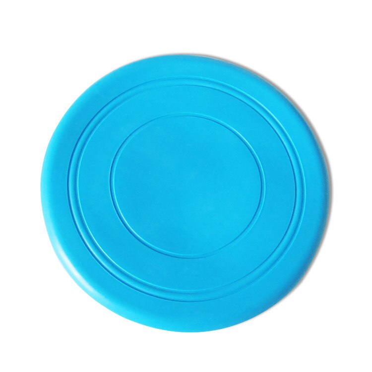 Divertido platillo volador de silicona perro gato juguete perro discos voladores resistente masticar cachorro entrenamiento interactivo para mascotas: Azul