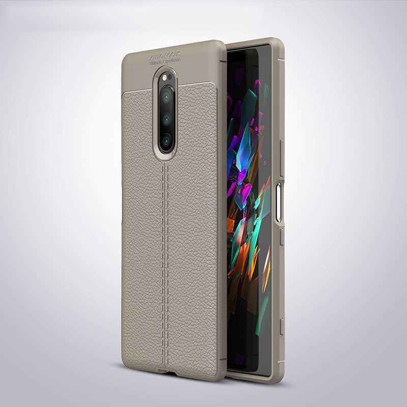 Mokoemi Lichee Patroon Shock Proof Soft 6.5 "Voor Sony Xperia 1 Case Voor Sony Xperia 1 XZ4 Mobiele Telefoon case Cover: Gray