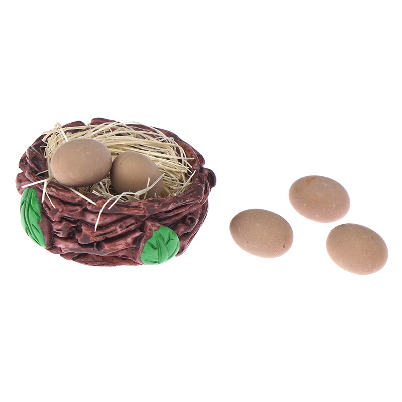 1: 12 gallo Gallina Uovo di Nido impostato Casa di Bambola di Pollo in Miniatura mini Casa di Bambola Decorazione Regalo Dei Bambini Giochi Di Imitazione Giocattolo