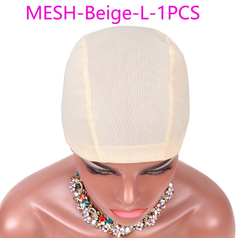 U Part Lace Wig Caps For Making Human Hair Lace Wigs Ventilated Wig Cap Dome Mesh Weaving Cap S M L Size Wig Accessories: MESH L-1PCS-Beige