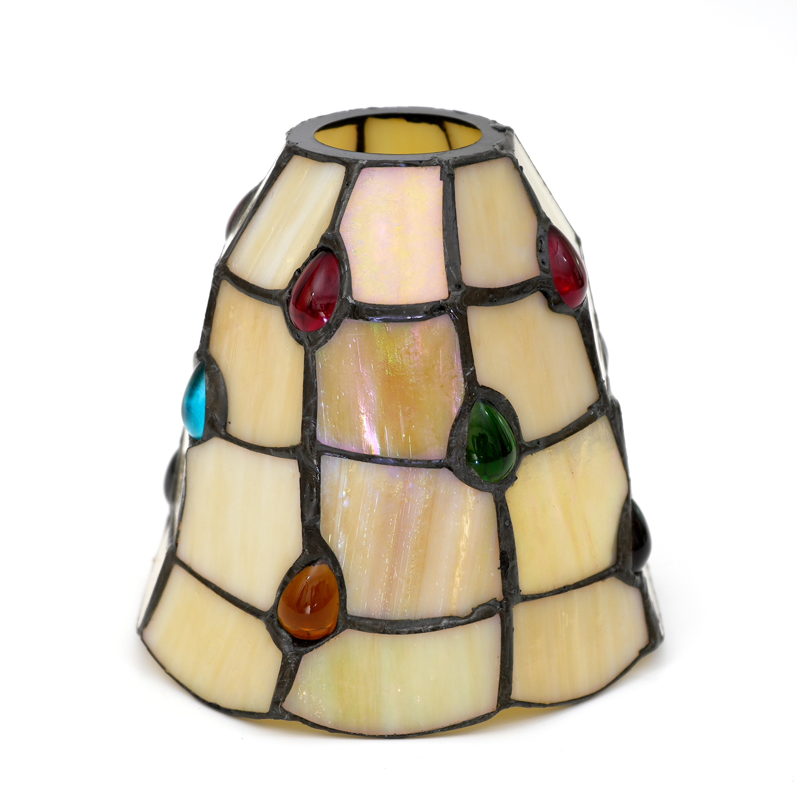 Mediterranean style glass fan lamp, wall lamp, chandelier replacement lampshade 6 inch stained glass single lampshade: Beige