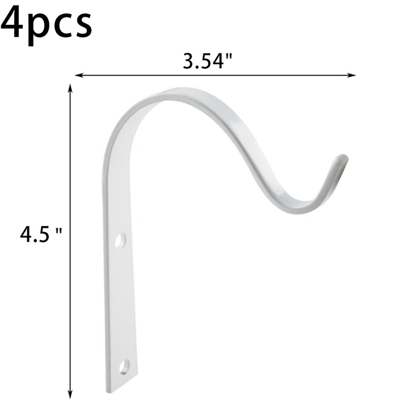Applique murale suspendue en fer pour plantes et fleurs, support de Pot, support d&#39;étagère à crochet (blanc, 4 pièces)