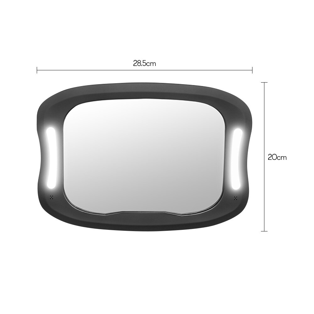 360 ° Draaibare Baby Achterbank View Spiegel Onbreekbaar Acryl Baby Auto Spiegel Achteruitkijkspiegel Baby Spiegel Met Afstandsbediening Led Licht