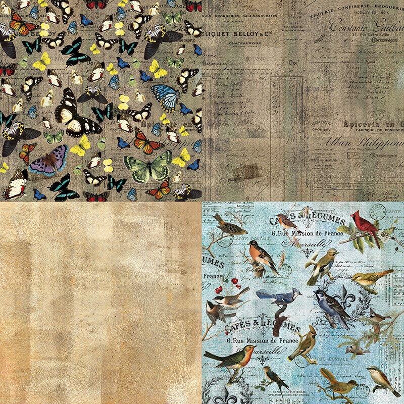 24 Sheets 6 "X6" Papier Vintage Vlinders Pack Patroon Creatieve Scrapbooking Papier Pack Handgemaakte Ambachtelijke Papier Ambachtelijke Achtergrond pad