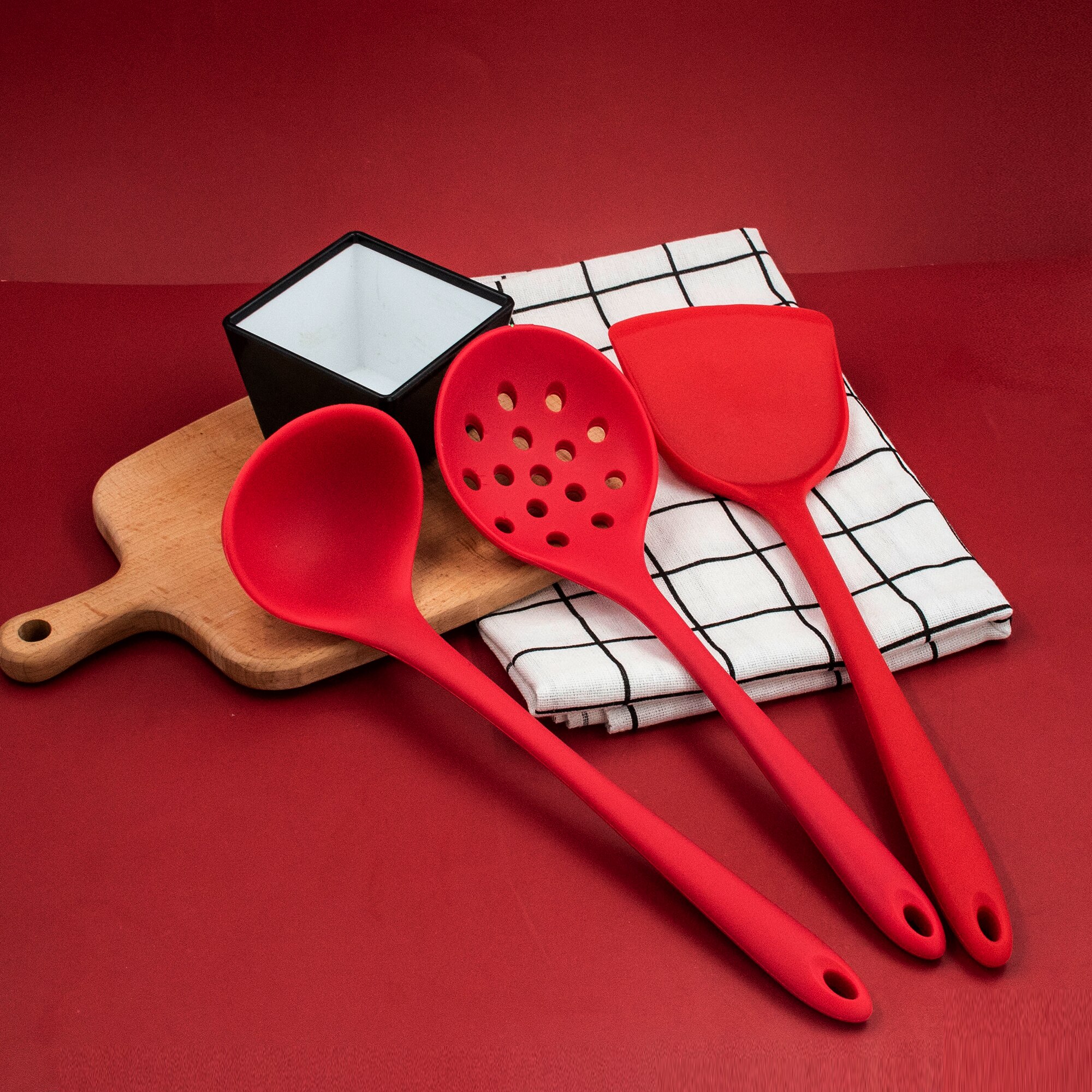 3 Stks/set Siliconen Kookgerei Keuken Spatel Set Opbergdoos Keuken Gereedschap Bakken Gadgets Hittebestendige