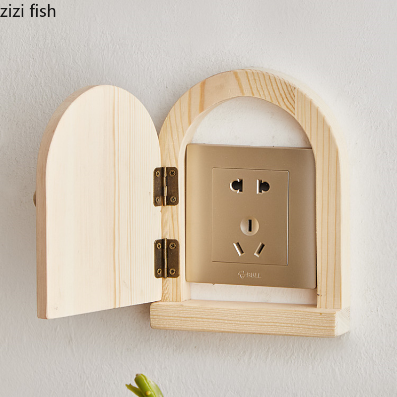 Wood Switch Sticker Switch Protective Sleeve Decoration Crafts Wall Accents Socket Trim Frame Protective Cover Wall Decoration