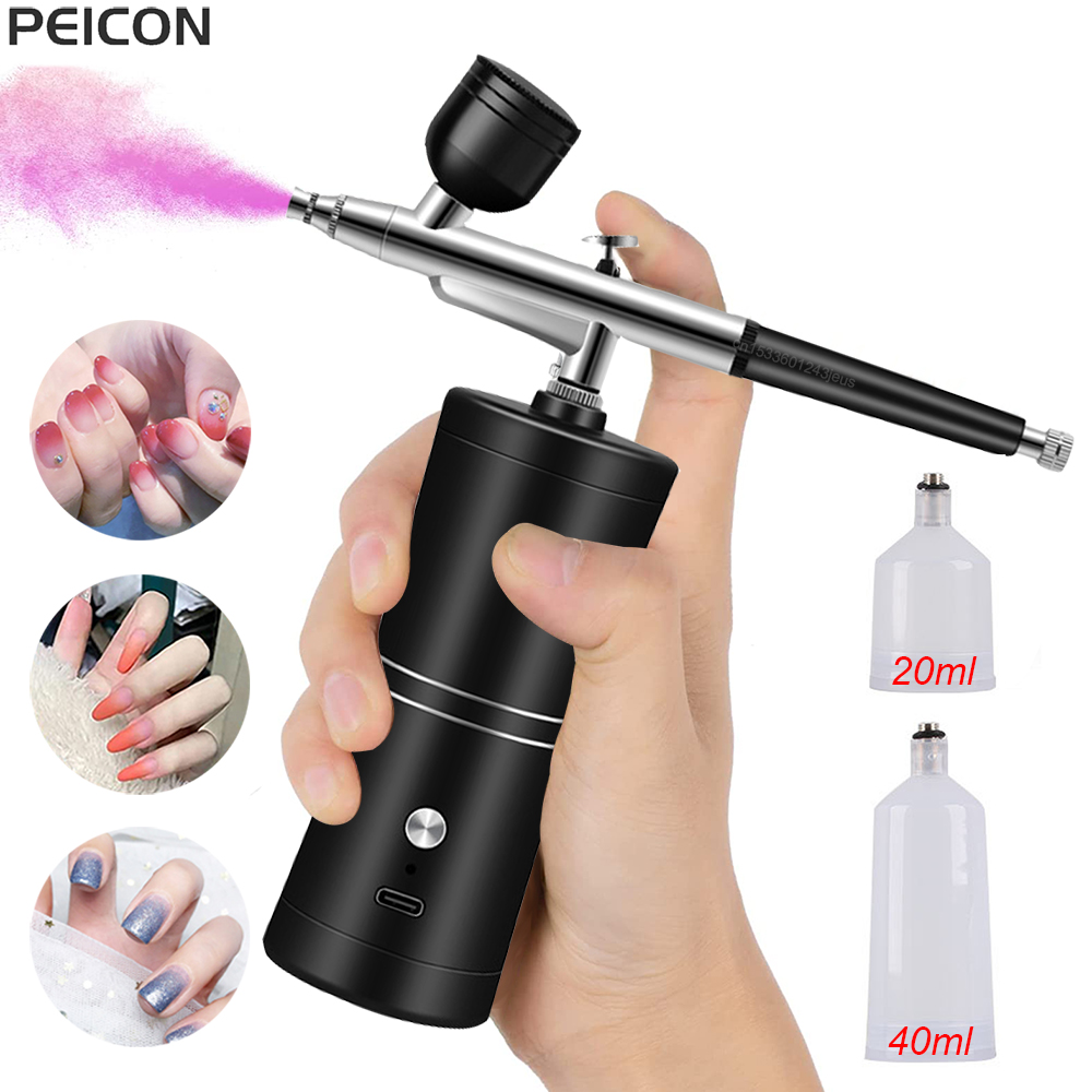 Aerógrafo portátil con compresor para uñas, aerógrafo para pintura de pasteles, manualidades, arte de uñas