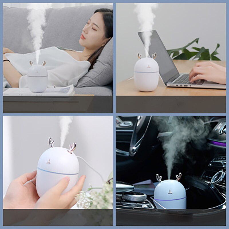 Portable Mini 300ml Humidifier cup USB Ultrasonic Car Aroma Diffuser Mist Maker Air Humidifier Purifier Ultrasonic LED Lamp