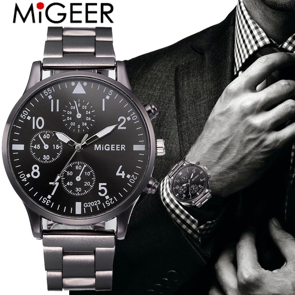 Luxe Mode Heren Horloges Mode Man Kristal Rvs Analoge Quartz Horloge Chronograaf Quartz Horloge # Jy
