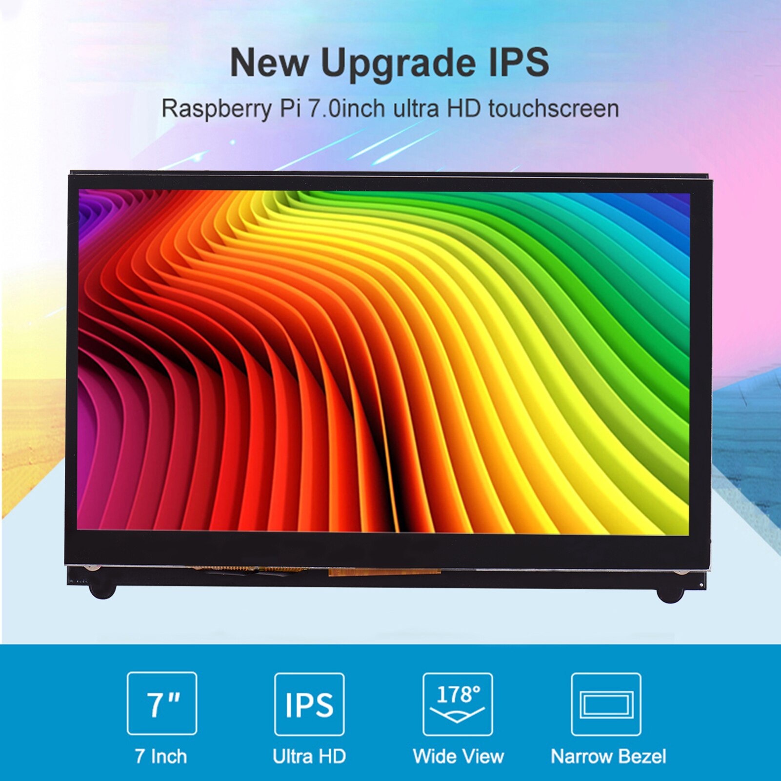 Aibecy 7 Cal HD IPS pojemnościowy ekran dotykowy wyświetlacz 1024*600 rozdzielczość mały przenośny monitor USB HD interfejs narzędzie edukacyjne