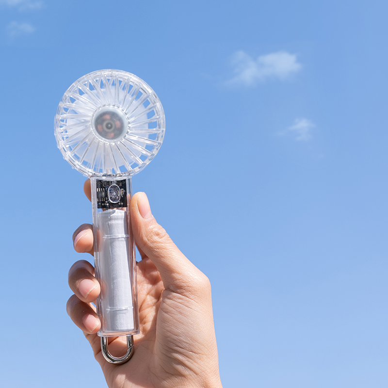 Ventilador de mano transparente de alta velocidad USB para estudiantes al aire libre recargable portátil ajustable fuerte energía eólica prácticos ventiladores pequeños