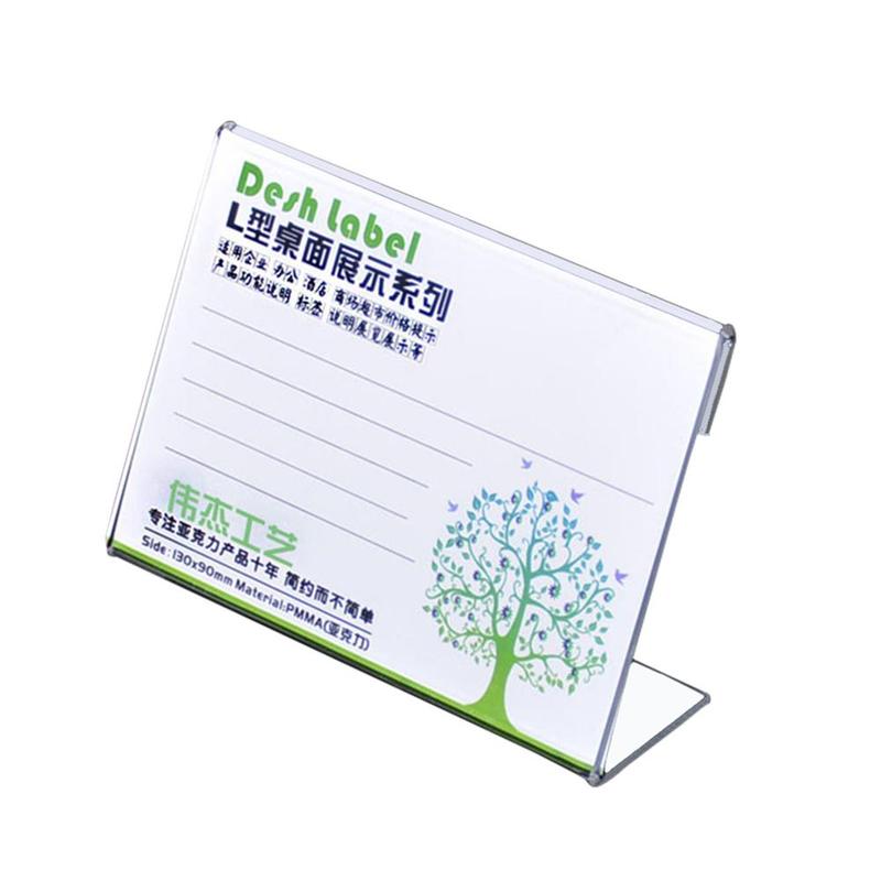 10 Pcs 4*6CM L Label Holder Acrylic Label Price Tag Stand Frame Table Sign Desk Frame Label Holder Display Stand Label Case M7L5