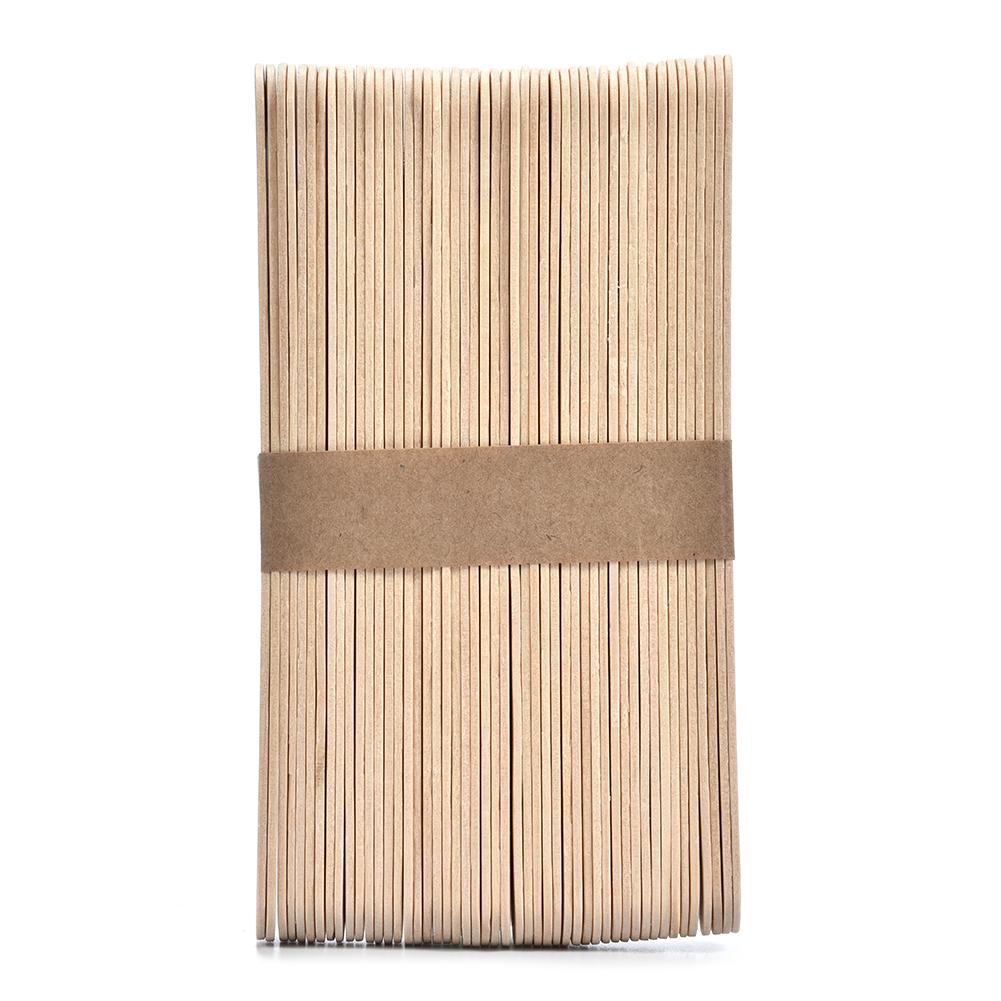 50Pcs Wood Ice lolly Stick Natural Wooden Ice Cream Sticks Kids Hand Craft Making Ice Cream DIY Popsicle Sticks Tools
