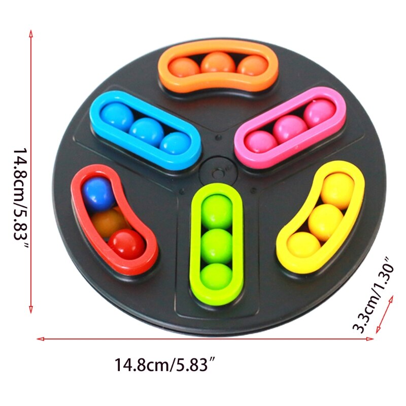 Stress Relief Turntable Color Magic Bean, Anger Venting Sensory Decompression Toy with Rotating Small Beads fidget toy