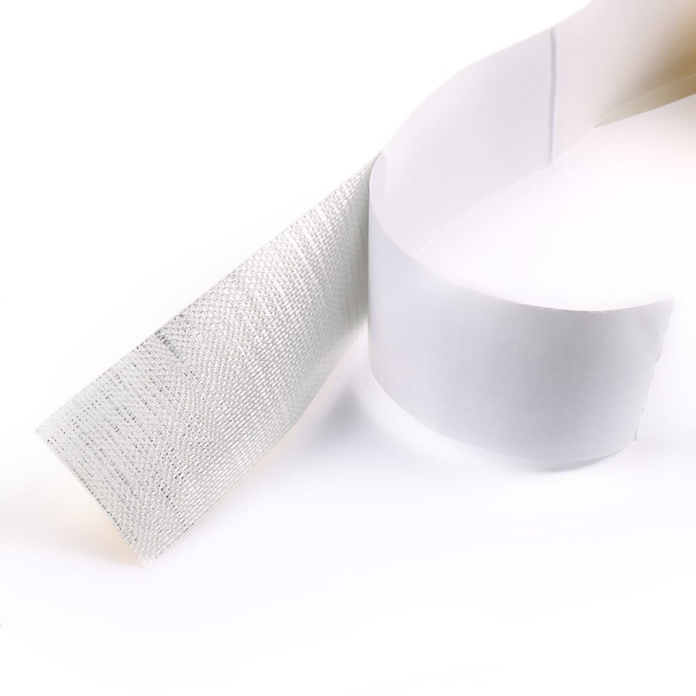 5mx5cm Fiberglass Heat Reflective Tape Gold High Temperature Heat and Sound Shield Wrap Tape Thermal Insulation Band Exhaust