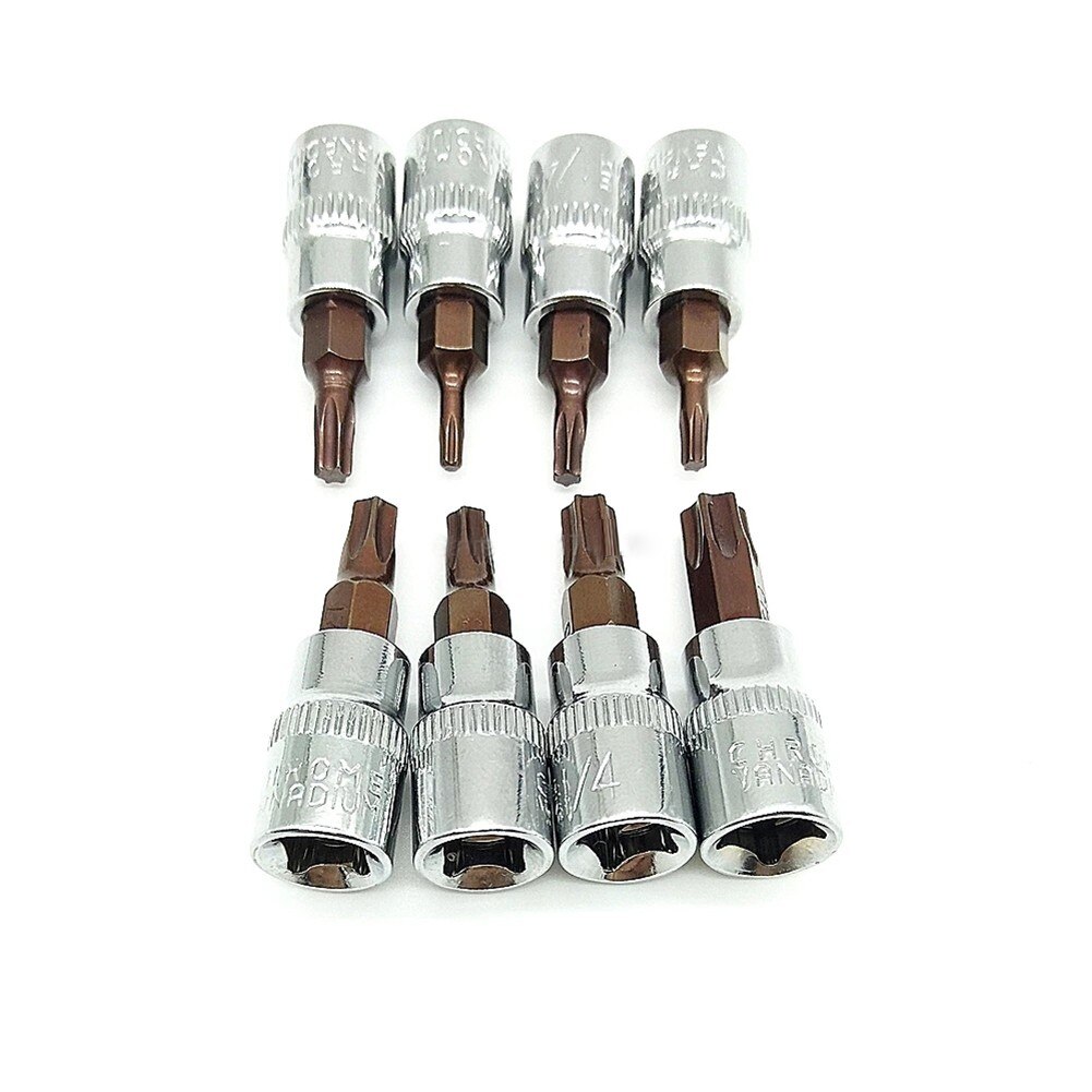 1Pcs Torx Schroevendraaier Bits 1/4 Inch Drive Socket Handgereedschap Torx Schroevendraaier Bits T10 T15 T20 T25 T27 t30 T40