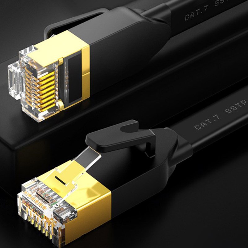 2m Flat network cable 10G cat7 high-speed category 7 pure copper Gigabit broadband shielded household network cable