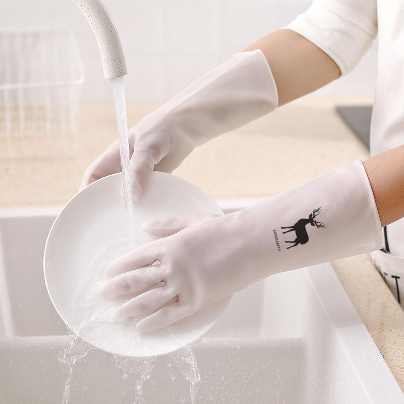Waterdichte rubberen latex huishoudelijke schoonmaakhandschoenen Keuken Wasserij Duurzame handschoenen Slijtvaste klusjes Afwasgereedschap