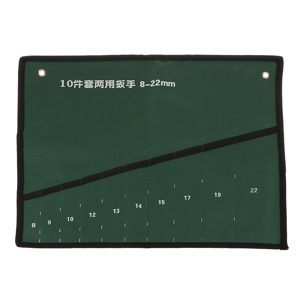 Canvas Roll Up Tool Storage Bags 8/10/14-Pocket Spanner Wrench Organizer Tidy: DARK GRAY
