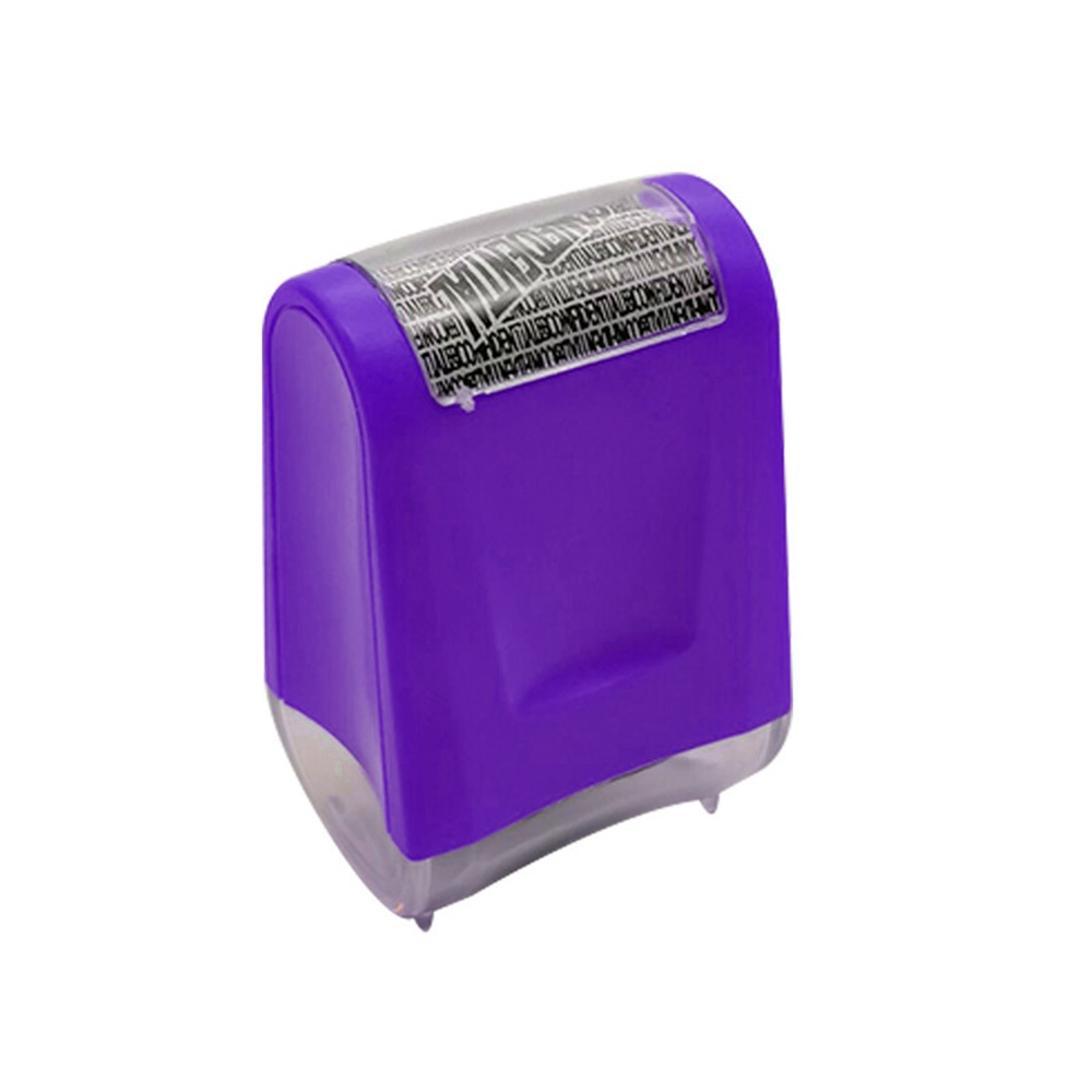2Pcs Stamp Roller Anti-Theft Protection ID Seal Smear Privacy Confidential Data Guard Information Data Identity Address Blocker: PURPLE
