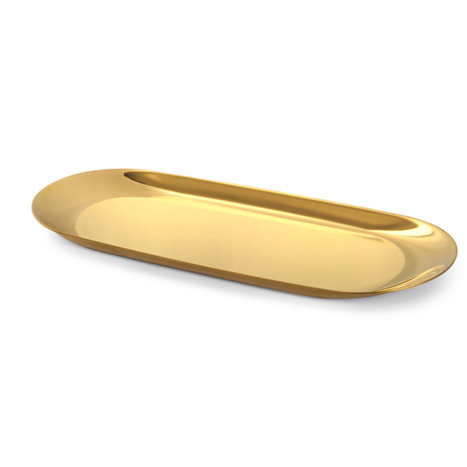 Rvs Ovale Lade 23X9.5x1cm Multi-color Metalen Dienblad Voor Voedsel Aromatherapie Kaars Tool Badkamer Keuken B: 3