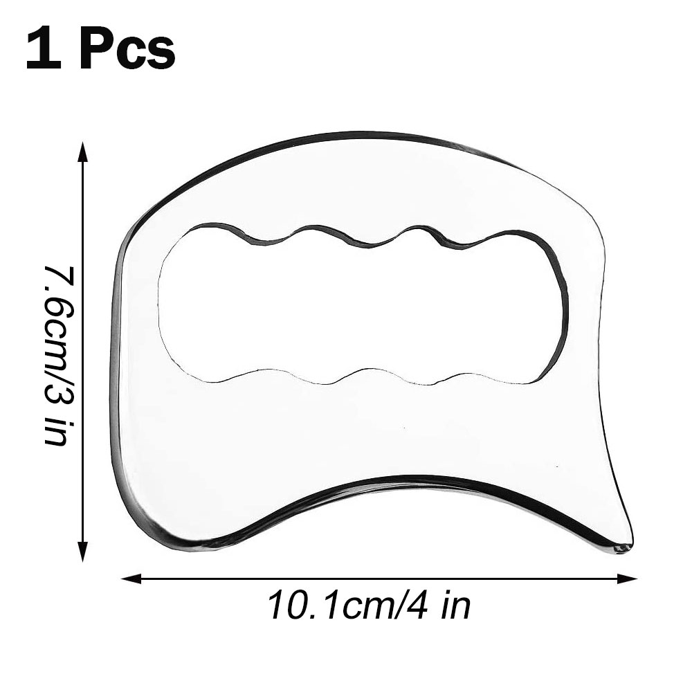 Juego de herramientas de masaje para raspar Gua Sha de acero inoxidable, para espalda, piernas, brazos, cuello, hombros y todo el cuerpo, 1/4/7 Uds.: Marfíl