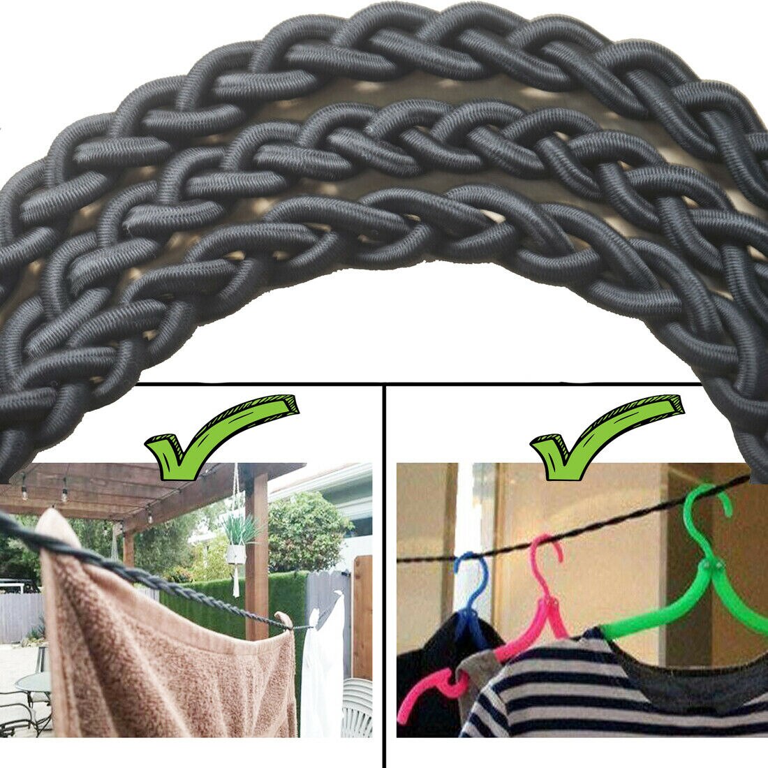 Corde à linge de voyage à trois cordons, pour hôtel, Camping, buanderie, pas besoin de broches