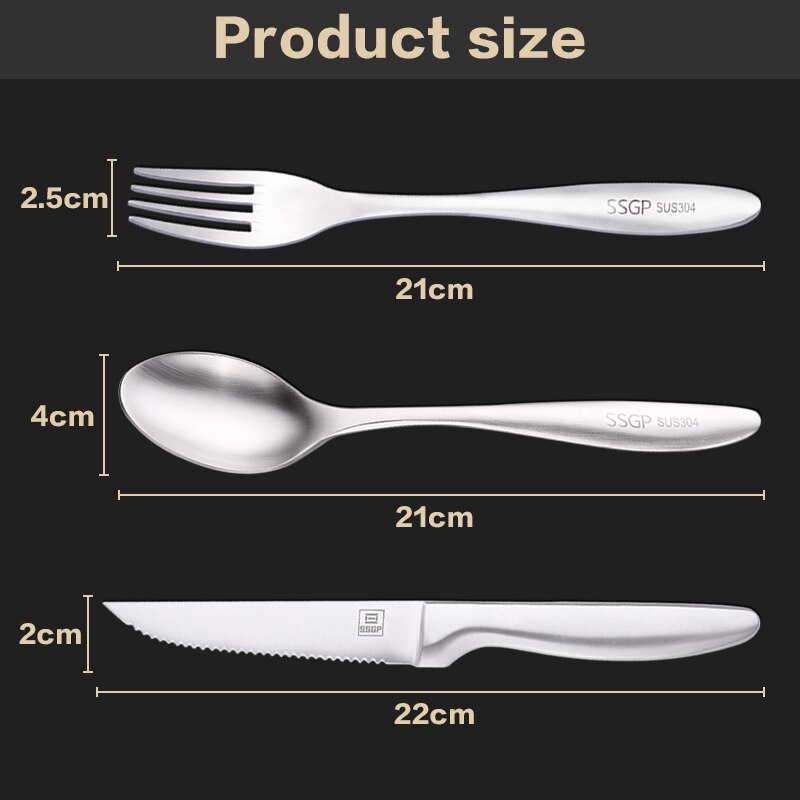 Biff kniv sett  av 3 rustfritt stål vestlig stil middag kniver servise kuttet biff kniv gaffel skjeer bestikk sett