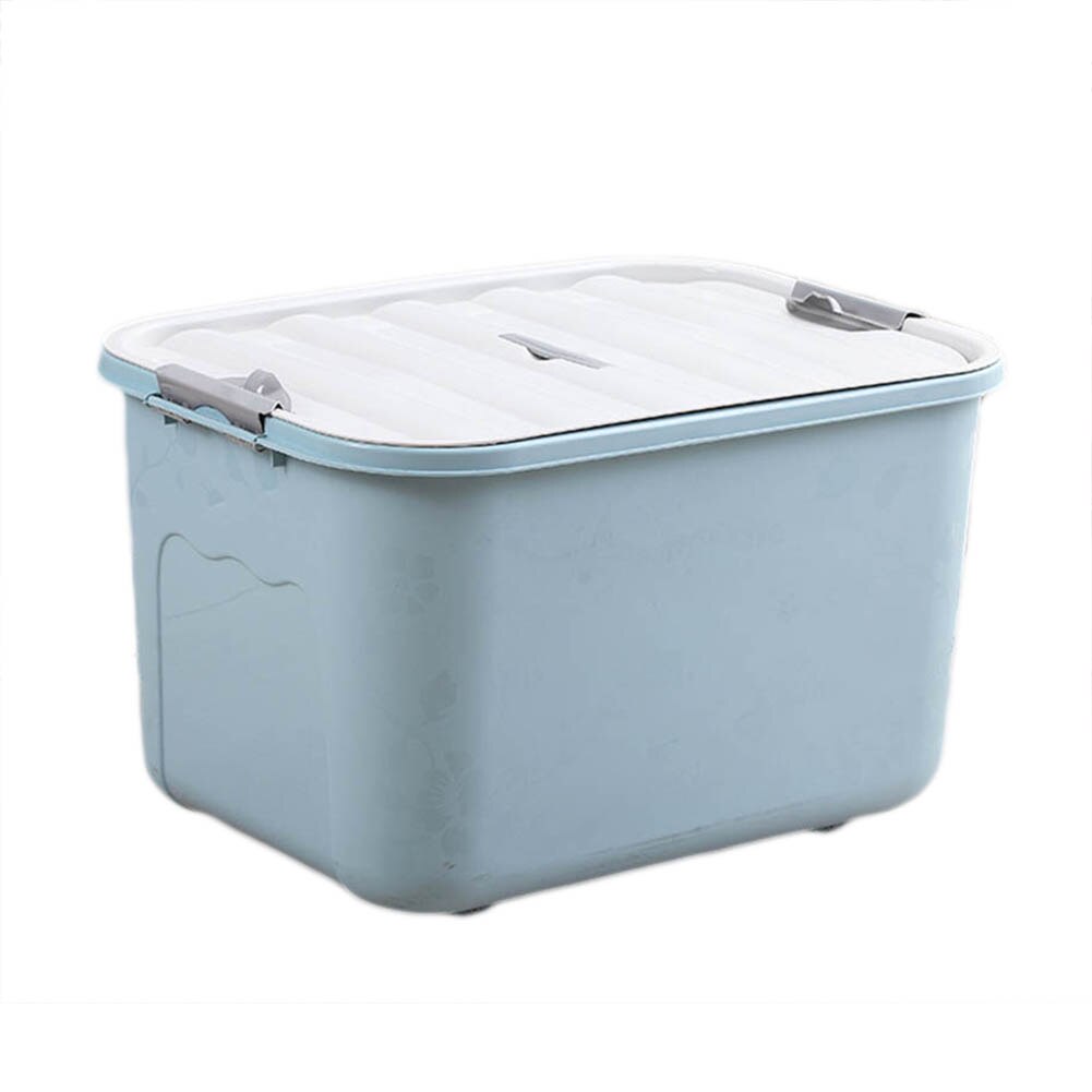 Boîte de Rangement en plastique | Grande boîte de Rangement en plastique, lit de couleur unie, sous le placard, boîte de Rangement des vêtements édredons, conteneur de Rangement pour articles divers: Bleu