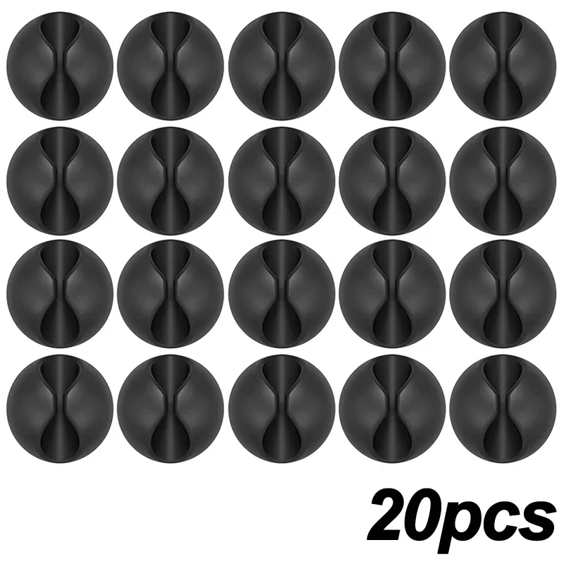 5/50Pcs Mini Cable Winder Organizer USB Charging Cable Clips Desk Tidy Organiser Wire Cord Holder Protectors In Home Office Car: green
