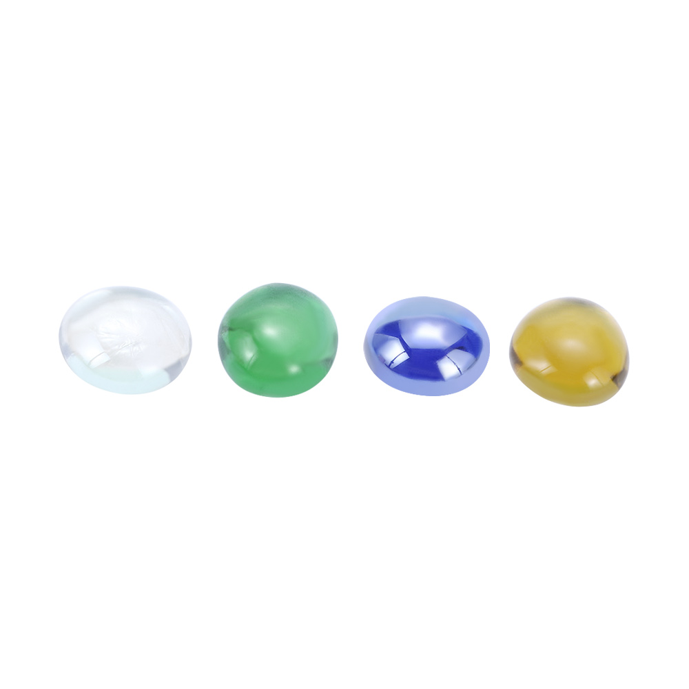 Piedras redondas para acuario de peces, abalorios planos de cristal de colores para decoración del hogar, accesorios para peceras, 100g