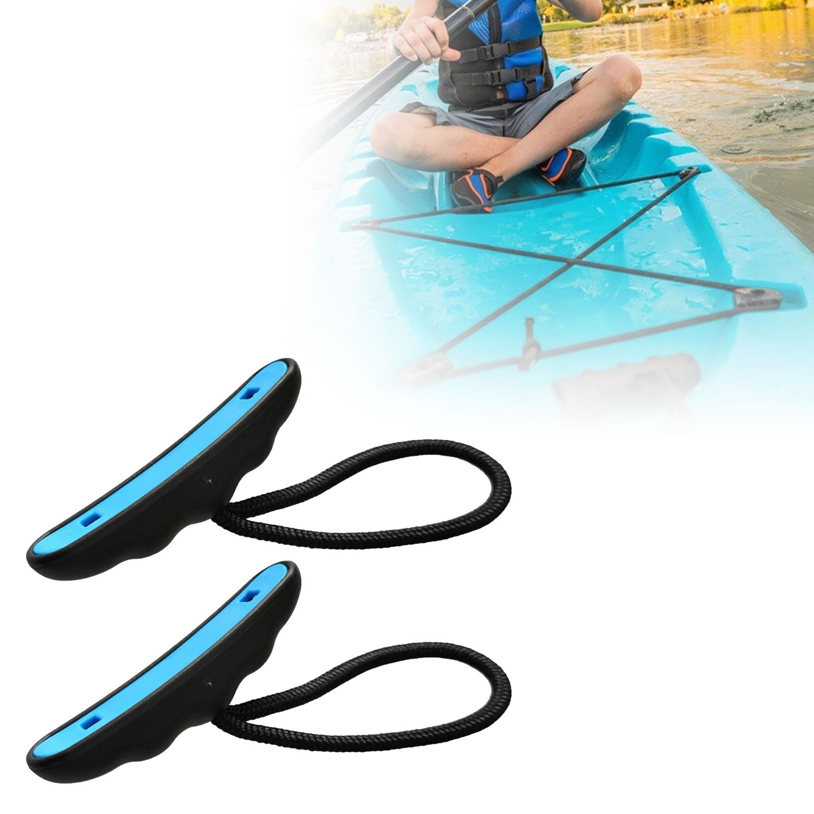 Asas de Kayak de 2 uds., manijas de cuerda de barco de palanca, ligeras, elegantes, universales con cable para accesorios de remo, surf, kayak