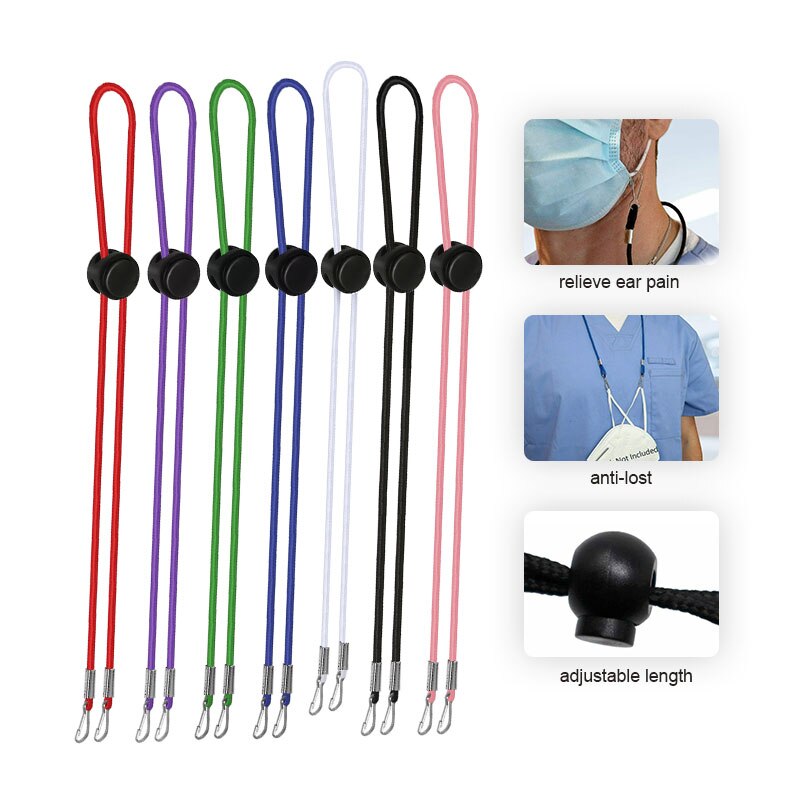 Verstelbare Masker Naaien Elastische Band Koord Gesp Stretchy Masker Oorhaakje Lanyard Oorbeschermer Touw Oor Extender Linten Cuelga Mascarillas