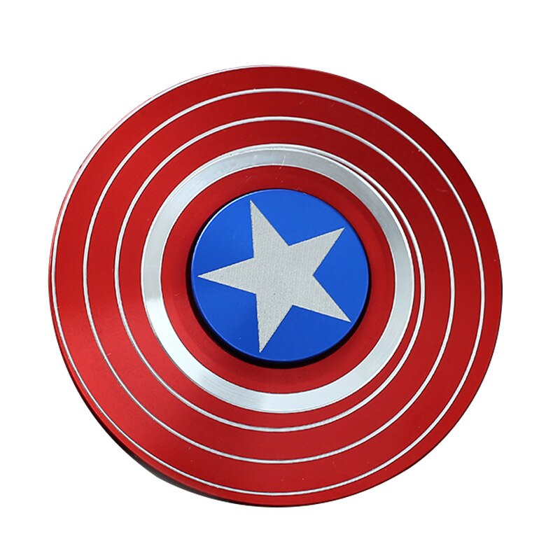 Captain America Fingertip Gyro Shield Alloy Spinner Decompression Toy Fidget Spinner Hobbies for Adults Stress Relief: Captain Red