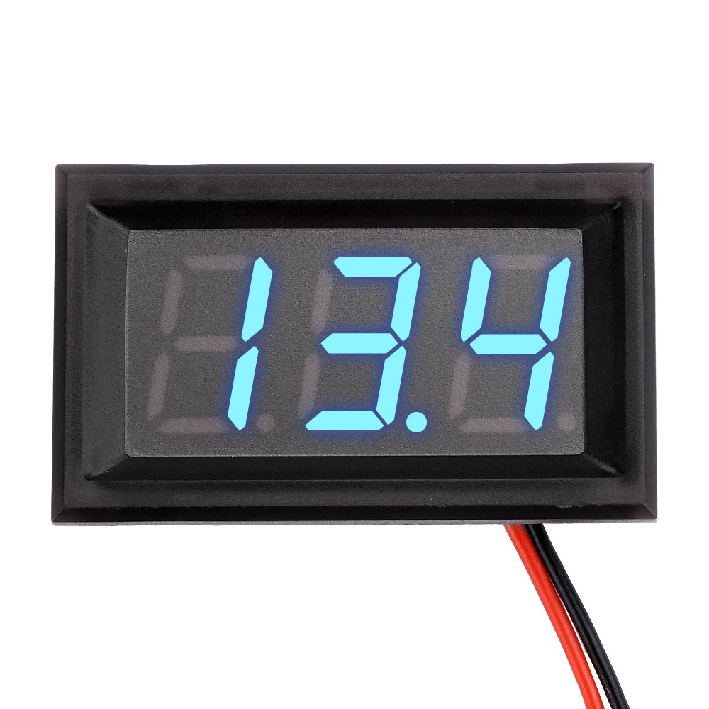 0.56 "Waterdichte Digitale Voltmeter DC 4.5 V-30 V LED Digitale Voltmeter Voltage Panel Meter Voor 6 V 12 V Elektromobiele Motor Auto: Blauw