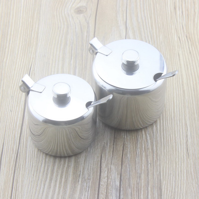 Caster 304 roestvrijstalen kruidendoos met lepel zout peper blikjes keuken kruidenpot