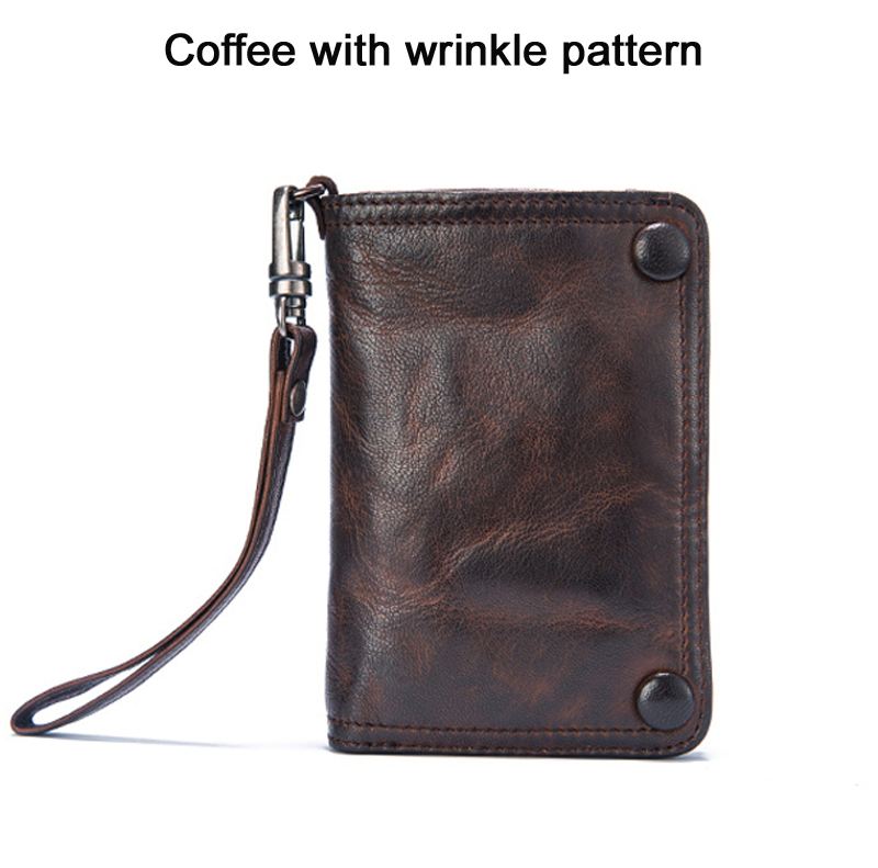 Echtes Leder Männer Brieftasche Kupplung Geldbörse Männlichen Bifold Geld Clips mit Haspe große kapazität Karte Brieftasche Kurze W/Postleitzahl Tasche: Blau