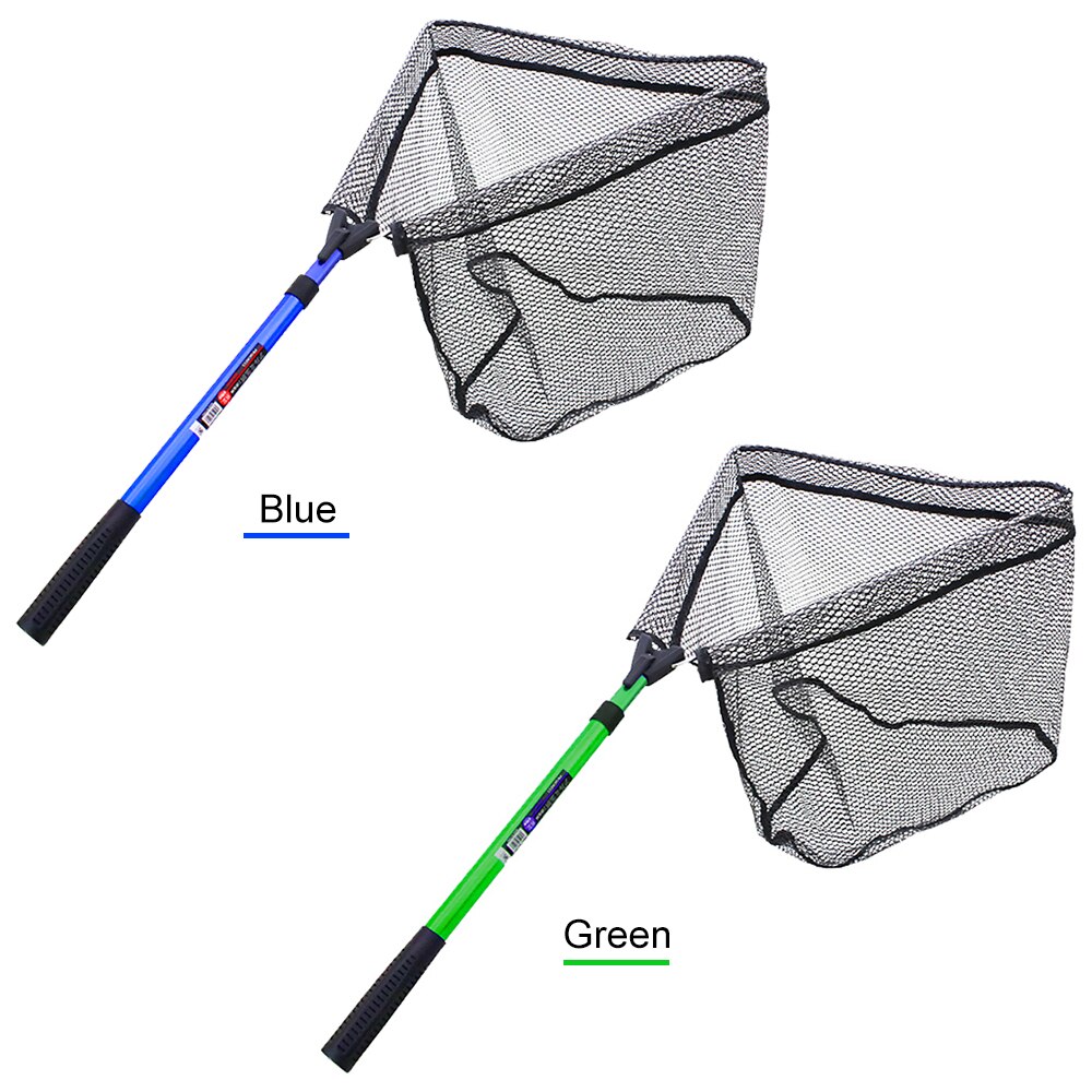 Folding Fishing Net Foldable Fish Landing Net Aluminum Telescopic Pole Handle Nylon Mesh for Safe Fish Catching Releasing