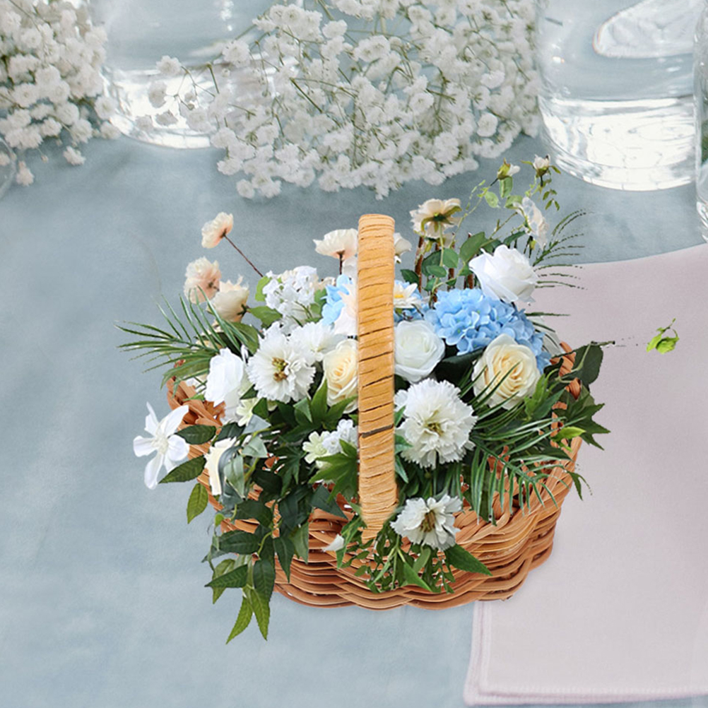 2 uds cestas Mini decoraciones en miniatura para favores decoración pequeña con asa decorar Picnic