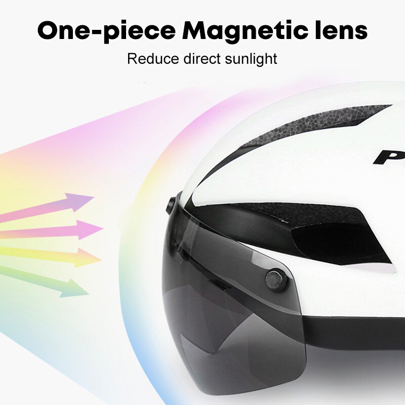 Santic PMT – casque de sécurité pour moto, ultraléger, pour cyclisme en plein air, lentille amovible, pare-soleil pour vélo de route en montagne