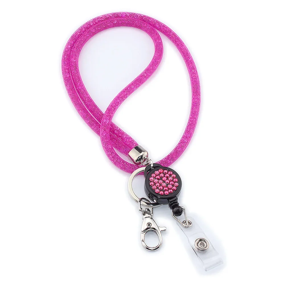 Mode Vrouwen Nekkoord Sleutelkaarthouder Lanyard Werk Badge Gym ID-kaarthouder Arts Verpleegkundige Kaart Cover Lanyard: Roze