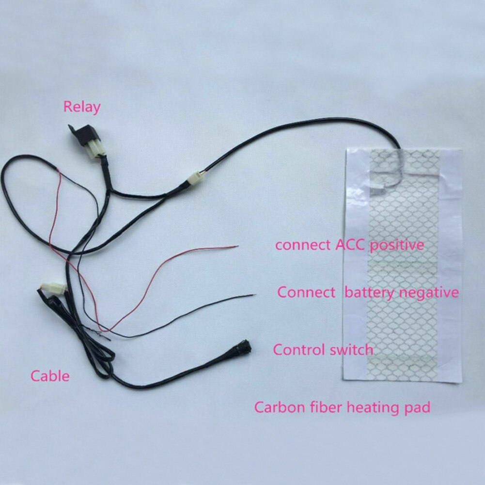 Almohadilla calefactora para motocicleta eléctrica, almohadilla calefactable de fibra de carbono resistente al desgaste para invierno, con interruptor de Control, ajustable, cálido, DC 12V