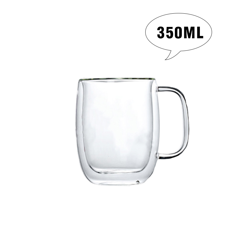 Heat Resistant Double Wall Glass Coffee Tea Cups And Mug Qith Double Bottom Clear Beer Wine Glass Cup 80/180/240/250/350/450ml: glass cup CB314-A
