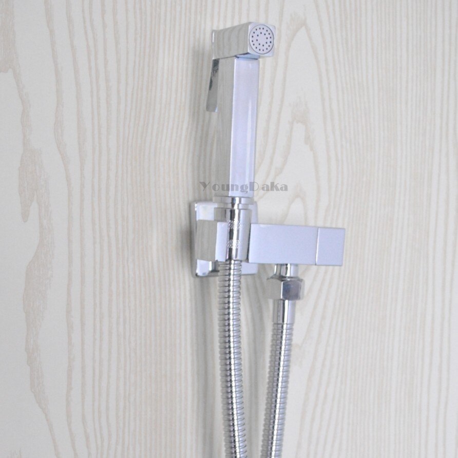 Mini Hand held Bidet Shower Sprayer Faucet Needn't Punch Toilet Jet Cleaner Portable Shattaf High Pressure Brass Corner Valve