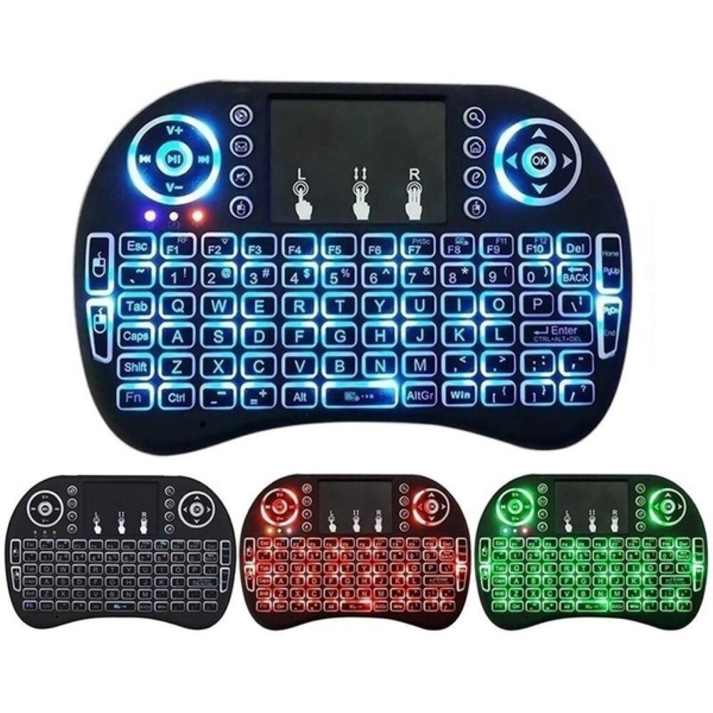 3 Colors Backlight 2.4GHz Mini Wireless Keyboard Touchpad Remote Control Mechanical keyboard wireless Mouse For Android TV Box