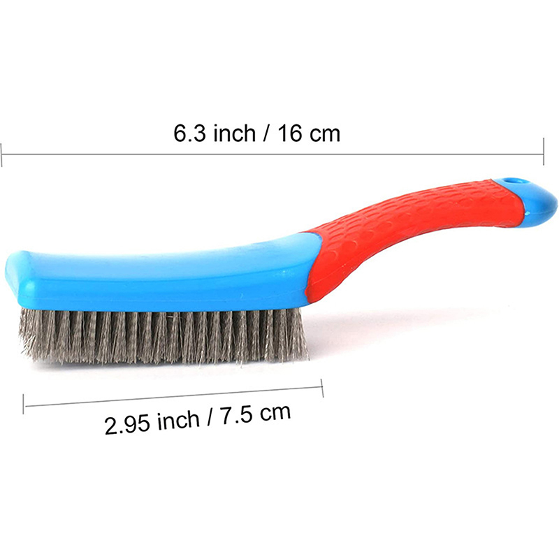 Brosse métallique robuste en acier inoxydable avec poignée en plastique confortable – Parfaite pour enlever la rouille, le soudage des scories, la saleté et la peinture.