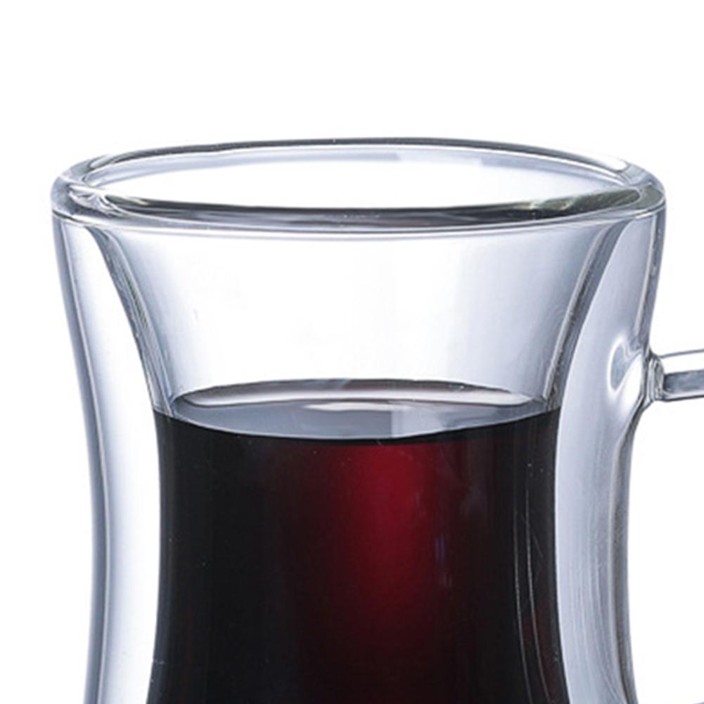 80ml Transparent Glass Cup With Handle Double-layer Glass Coffee Cup European-style Coffee Mug Latte Espresso Iced Tea Cup