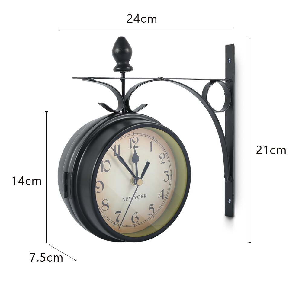 European-style Double-sided Wall Clock Classic Clocks Monochrome