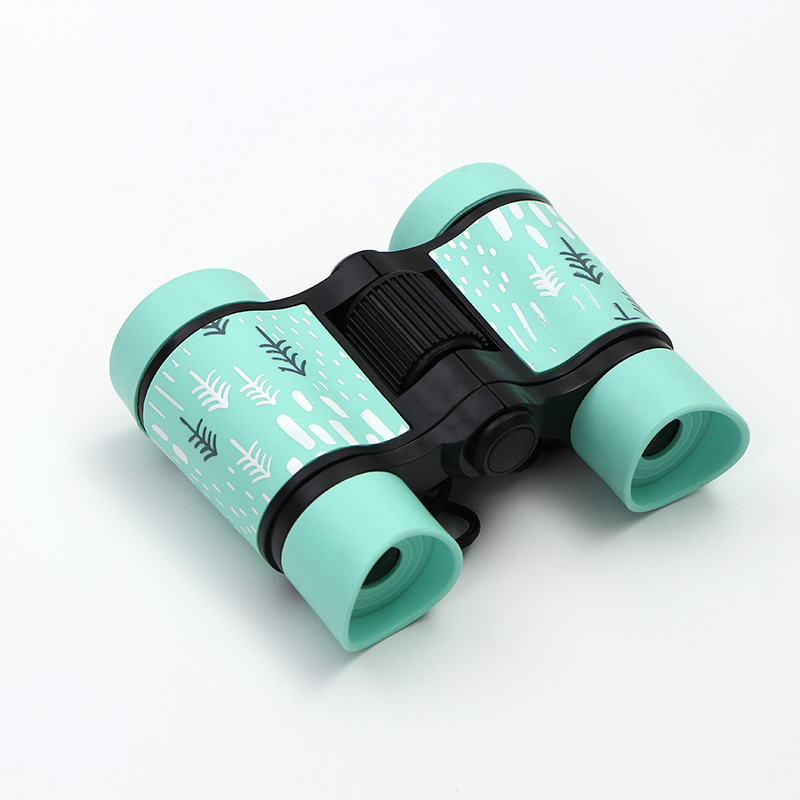 Telescopio Binocular para niños de 4x30mm, telescopio de aprendizaje educativo para niños, telescopio óptico plegable para observación de aves: Verde
